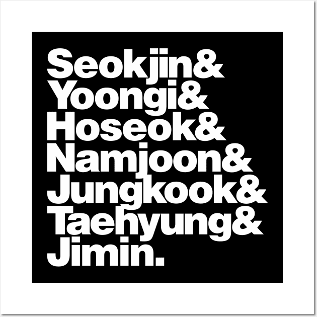 Bangtan Boys Names Wall Art by KDNJ